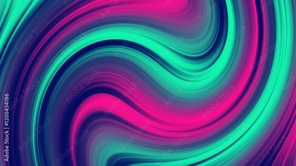 Obraz premium Neon Wavy Line Background