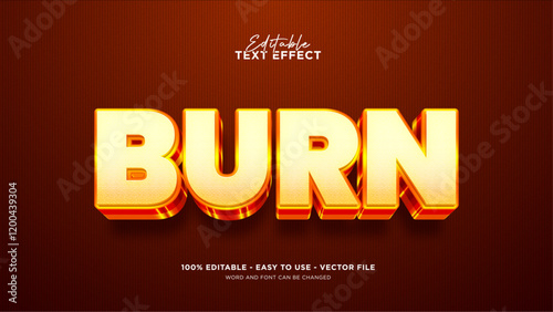 Burning text effect, editable red text effect