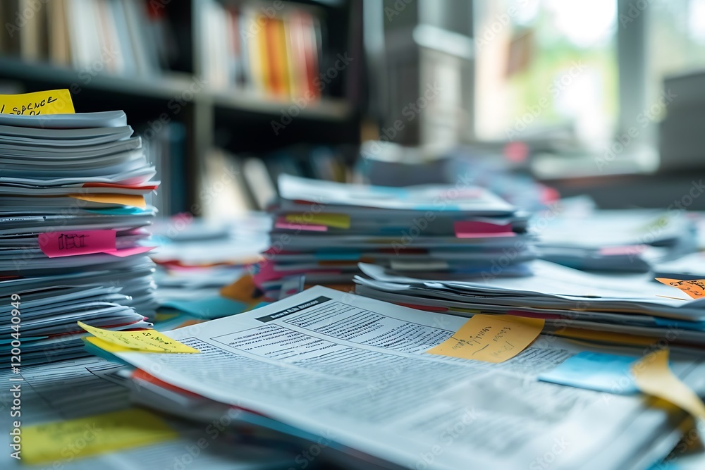 Office Desk Paperwork Overload Office Desk Paperwork Overload