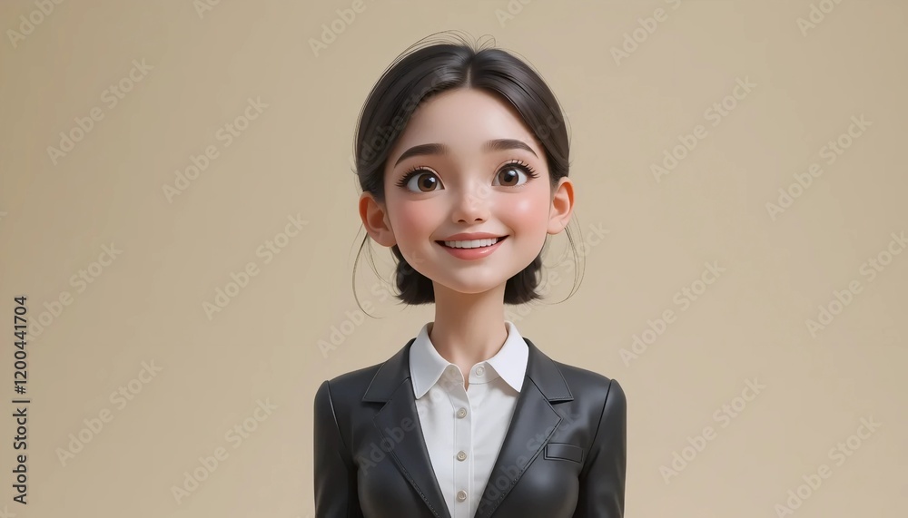 3D Claymorphism Illustration of a Pastel Professional Young Woman with Radiant Smile on Minimal Background 3D Claymorphism Illustration of a Pastel Professional Young Woman with Radiant Smile on Minimal Background