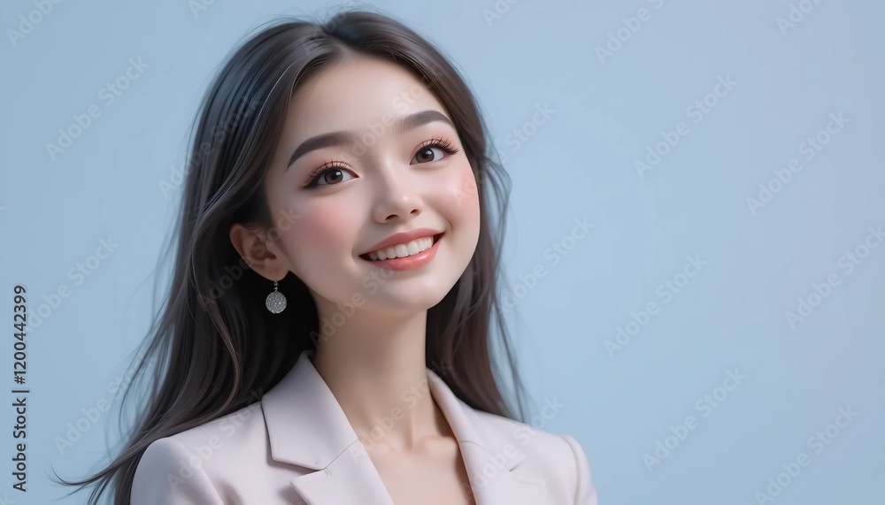 3D Claymorphism Illustration of a Pastel Professional Young Woman with Radiant Smile on Minimal Background 3D Claymorphism Illustration of a Pastel Professional Young Woman with Radiant Smile on Minimal Background