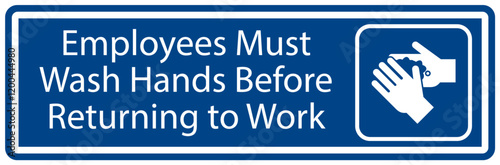 Bilde på lerret Employees must wash hands