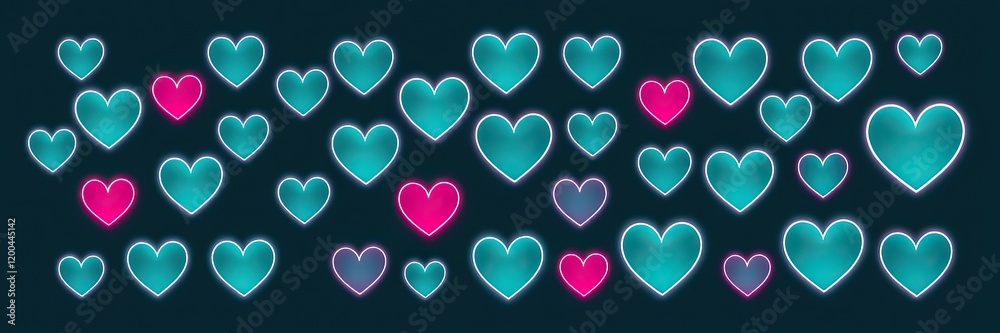 This vibrant set of heart stickers features various colorful heart shapes outlined in white, perfect for celebrating Valentine's Day and showing love This vibrant set of heart stickers features various colorful heart shapes outlined in white, perfect for celebrating Valentine's Day and showing love