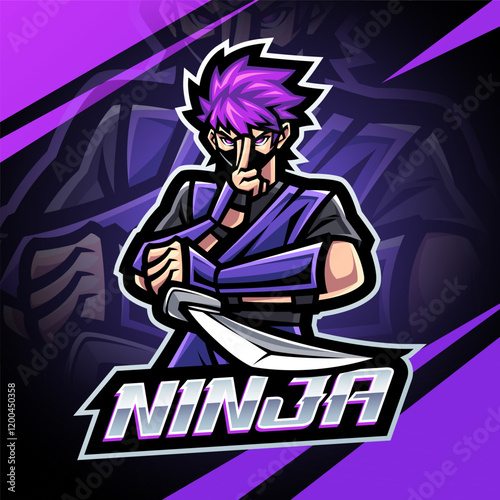 Ninja esport mascot logo design