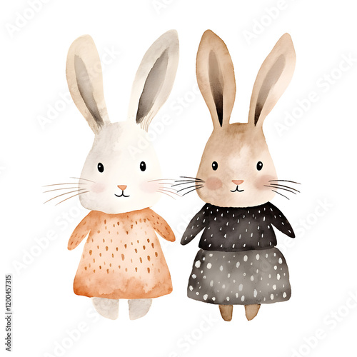 Rabbit Couple in Dresses photo