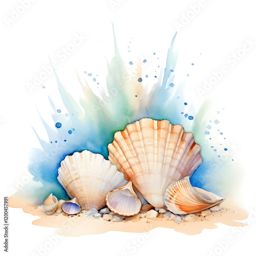 Seashells on Sandy Beach photo