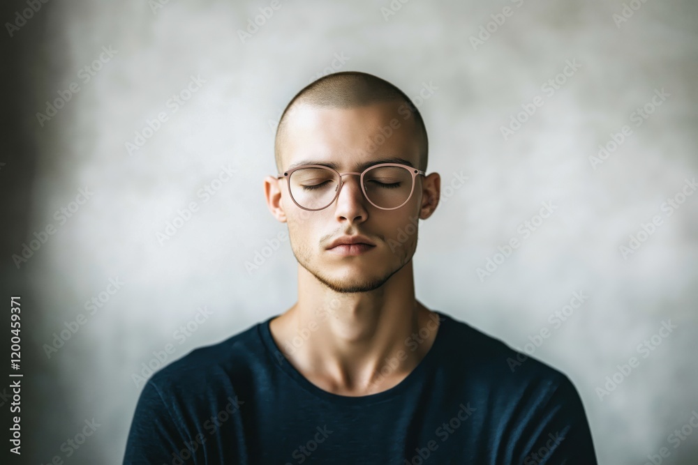 Fototapeta premium Antique head sculpture features pink eyeglasses demonstrating faded colors and unique design elements in an artistic setting