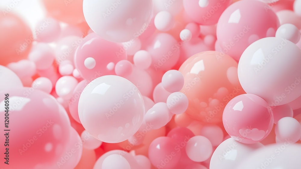 custom made wallpaper toronto digitalPink and white spheres floating, abstract background, for design