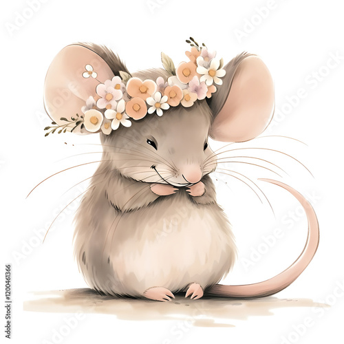 Floral-Adorned Mouse photo