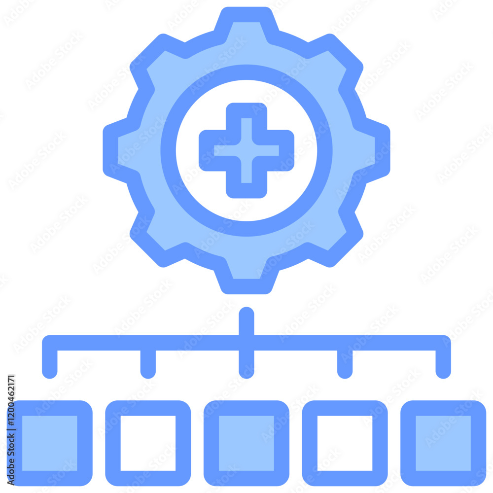 Health Care System Blue Icon