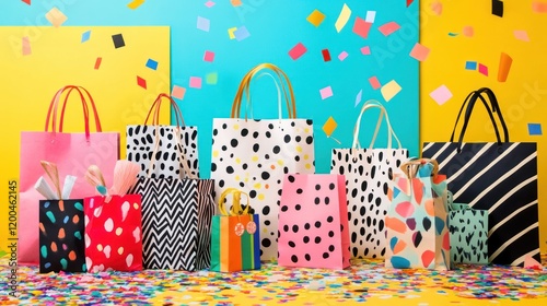 Colorful Shopping Bags Celebration photo