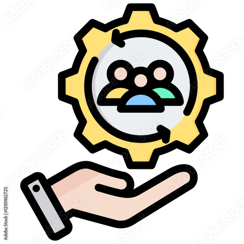 Human Resource Outline Color Icon