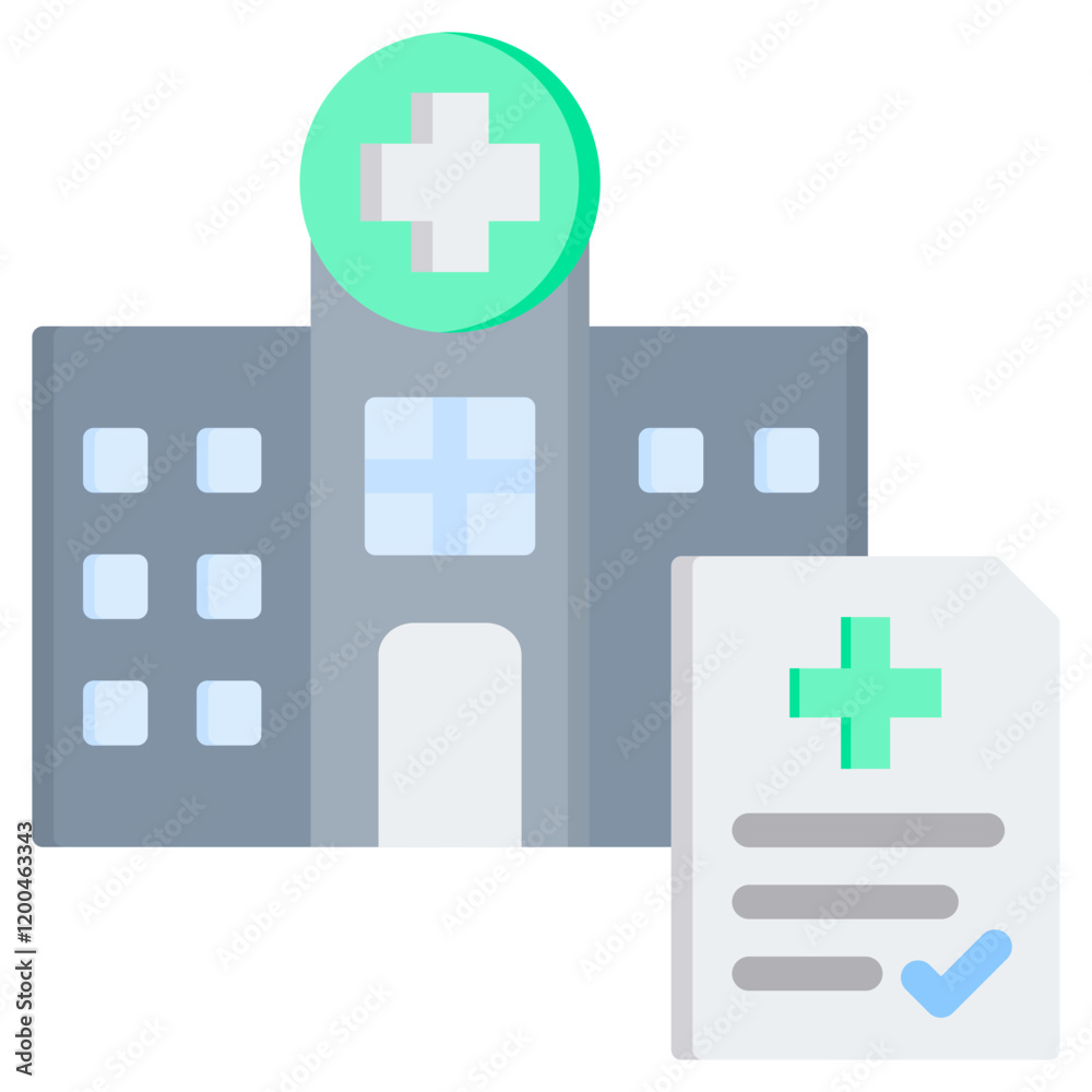 Obraz premium Hospital Administration Flat Icon
