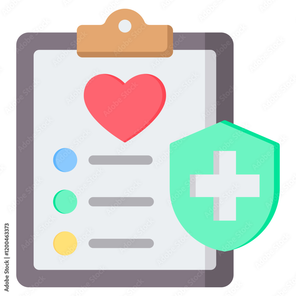 Fototapeta premium Medical Record Flat Icon