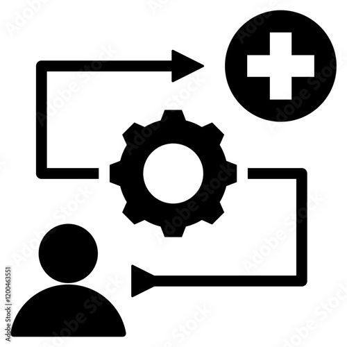 Clinical Pathway Glyph Icon