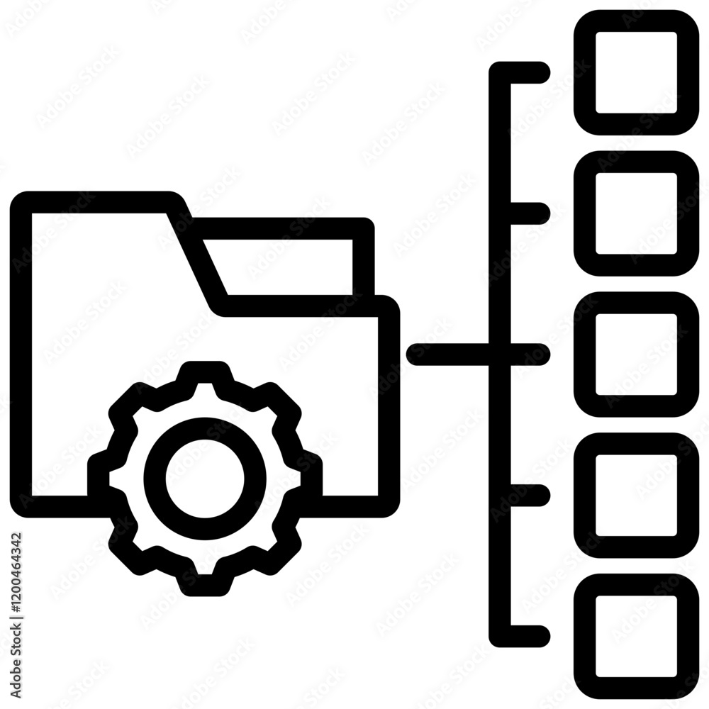 Data Management Outline Icon Data Management Outline Icon