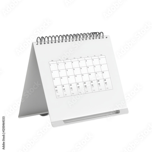 A classic table calendar with a spiral binding displayed in a clean, isolated setting on a transparent background, table calendar 2023 may isolated on transparent background