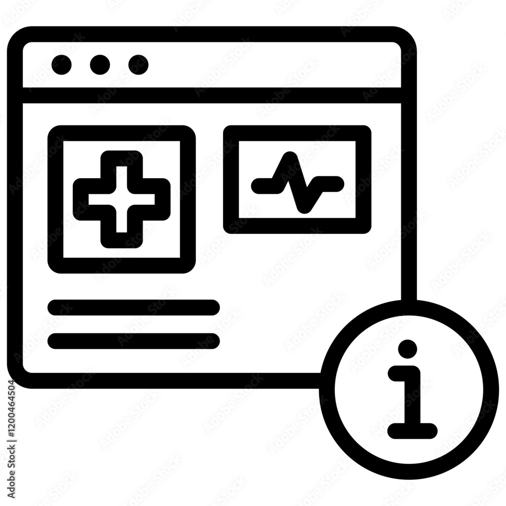 Health Information Outline Icon Health Information Outline Icon