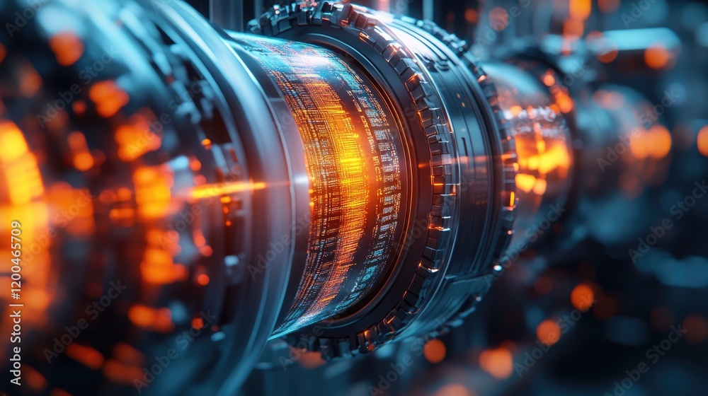 A conceptual image of a futuristic generator glowing with advanced technology.