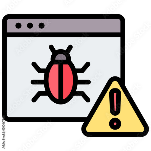 Bug Outline Color Icon