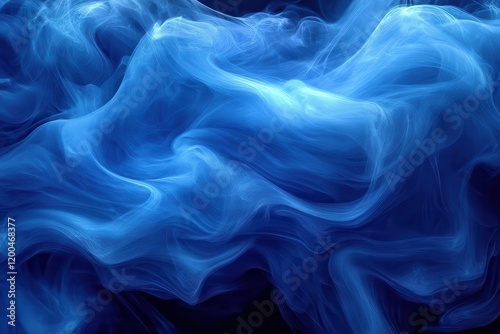 Wallpaper Mural ethereal wisps of indigo and cerulean smoke dance against deep black backdrop creating flowing abstract patterns with dramatic lighting and mystical atmosphere Torontodigital.ca