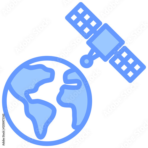 Remote Sensing Blue Icon