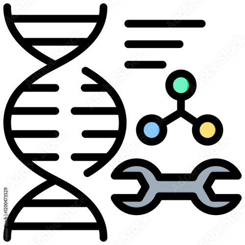 Genetic Modification Outline Color Icon