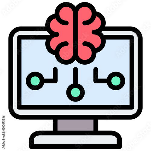 Cognitive Computing Outline Color Icon