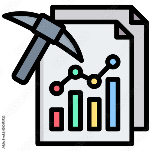 Data Mining Outline Color Icon