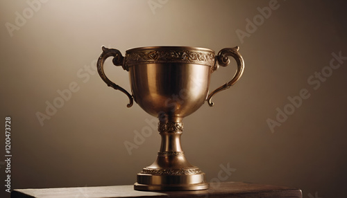 a 3rd place bronze trophy on a table photo