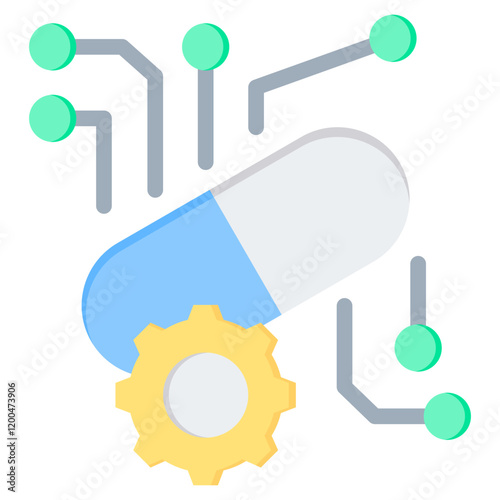 Nanotechnology Flat Icon