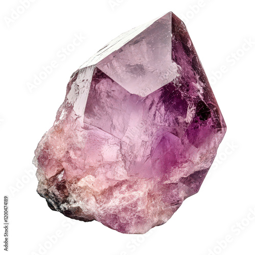 stunning purple crystal. showcasing its intricate facets and natural beauty the crystal exhibits a gradient of color from deep violet to lighter shades. emphasizing its unique structure and shine it s photo