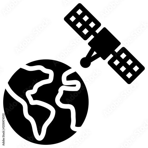Remote Sensing Glyph Icon
