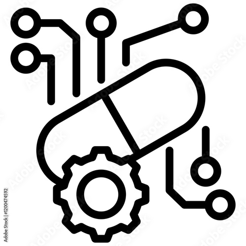 Nanotechnology Outline Icon