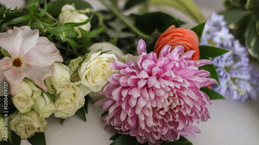 Fototapeta premium mixed flower stems waiting to be arranged