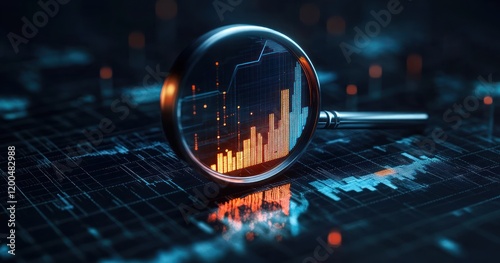 Wallpaper Mural 3D Visualization of Financial Data Analysis Growth Strategy on Business Chart with Digital Graphs and Technology Torontodigital.ca