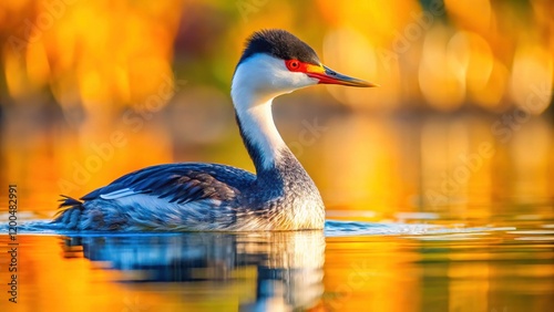 Clark's Grebe on Lake Isabella, Sierra Nevada Mountains photo