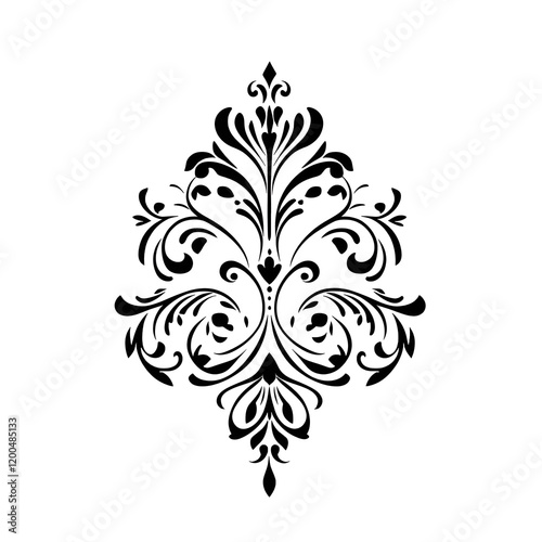european calligraphy minimal icon black and white 2d vector illustration in white background