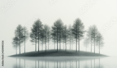 Wallpaper Mural Minimalist Forest Landscape Wallpaper Background with Soft Gray Trees and Gentle Lighting for Interior Design Torontodigital.ca