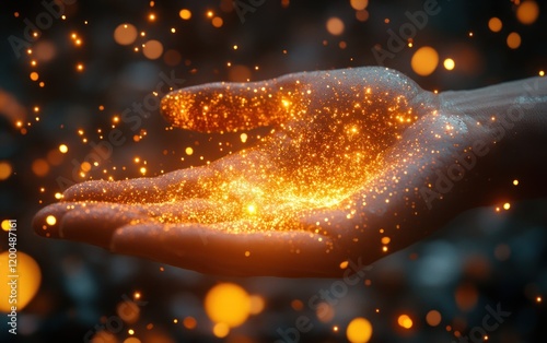 Praying Hands in Faithful Worship and Christian Devotion with Light of Hope and Belief in God