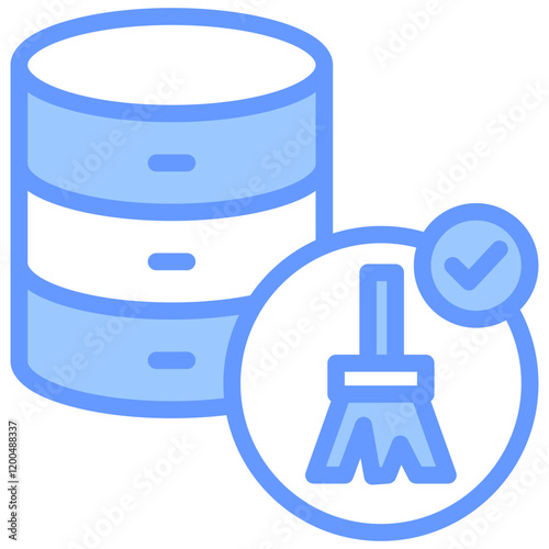 Data Cleansing Blue Icon