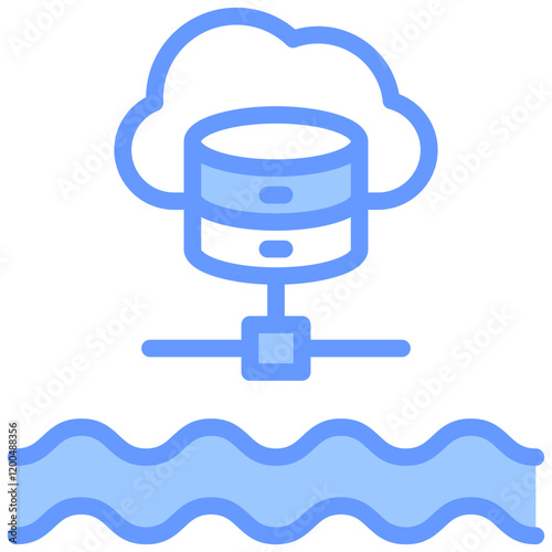 Data Lake Blue Icon