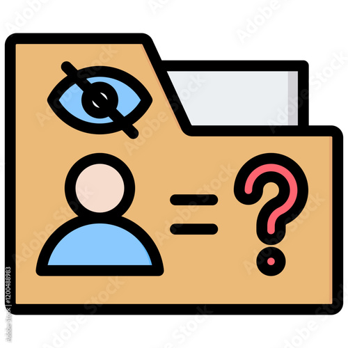 Anonymization Outline Color Icon