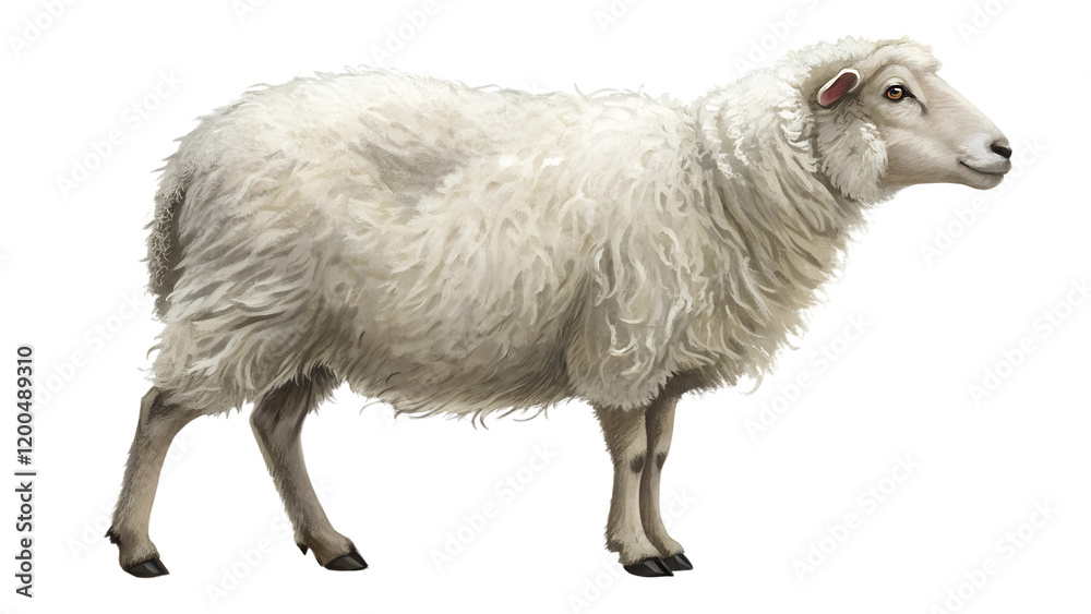 Obraz premium sheep from the side isolated on transparent background png