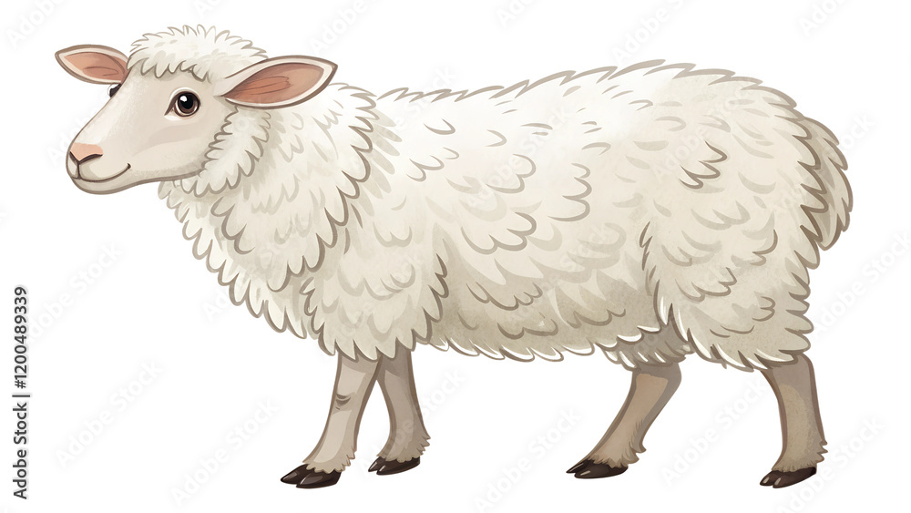 Fototapeta premium sheep from the side isolated on transparent background png