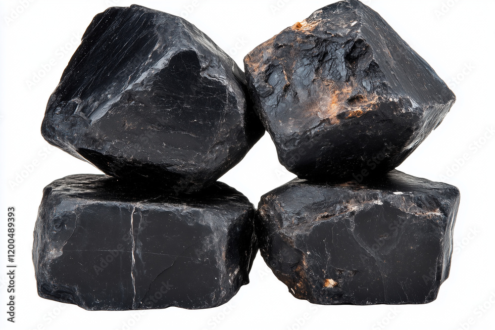 Four Black Rocks: Irregularly Shaped, Stacked Arrangement Four Black Rocks: Irregularly Shaped, Stacked Arrangement