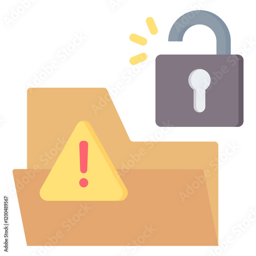 Data Breach Flat Icon