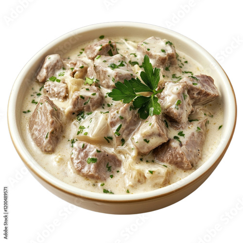 Wallpaper Mural Savor the Delight of a Creamy Beef and Vegetable Stew with Aromatic Herbs and Rich Flavors for a Hearty Gourmet Dining Experience Torontodigital.ca