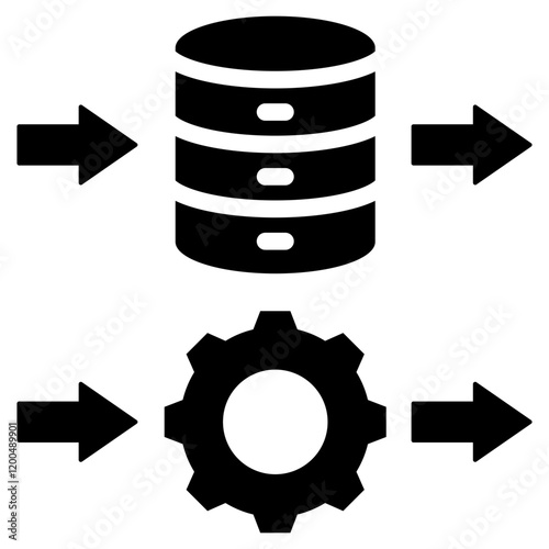 Stream Processing Glyph Icon