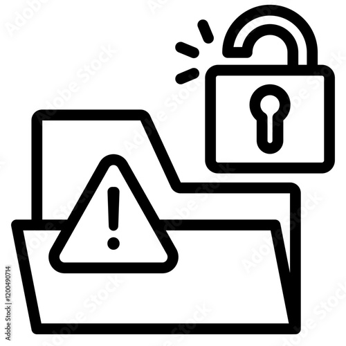 Data Breach Outline Icon